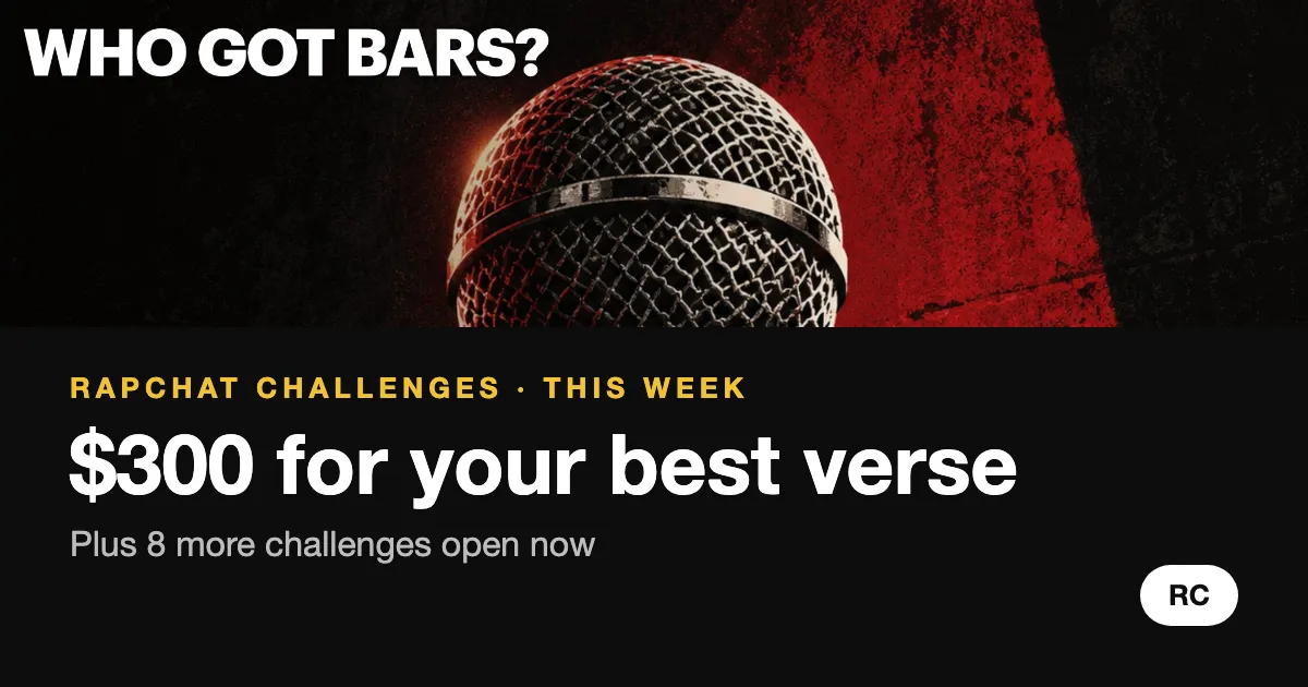 Challenges this week: $300 for your best verse